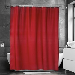 Rött duschdraperi Match i textil 180×200 cm