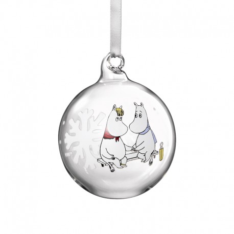 Mumin glaskula snöflinga 7 cm i diameter