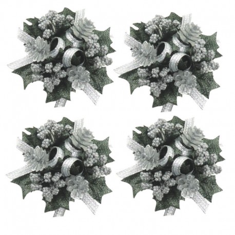 4-pack ljusmanschett för kronljus, silverfärgad från Swerox