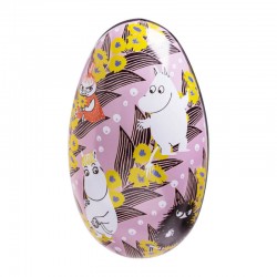 Mumin påskägg plåt med Mumintrollet, Snorkfröken, Lilla Mu och Stinky