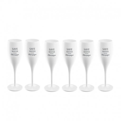 CHEERS No.1. Champagneglas med print Save Water Drink Champagne 6-pack