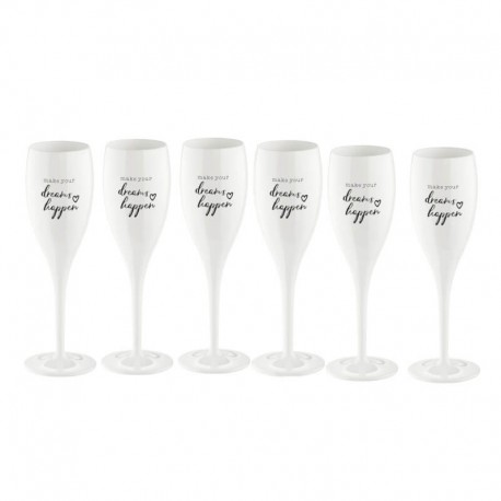 CHEERS No.1. Champagneglas med print Make Dreams Happen 6-pack
