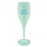 COLOR UP Champagneglas 10 cl Ljusgrönt med text Easy peasy
