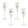 Koziol CHEERS No.1 SAY IT IN STYLE Champagneglas vita med Texter 10 cl 4-Pack