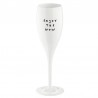 CHEERS No.1 SAY IT IN STYLE Champagneglas vita med texten "enjoy the now"