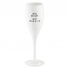 CHEERS No.1 SAY IT IN STYLE Champagneglas vita med texten "No risk no magic"