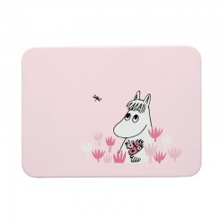 Mumin plåtburk In the Garden – Flickor rosa 14,5 x 10,5 x 5,5 cm