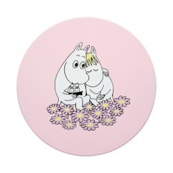 Mumin rund plåtburk Together 15 cm – Rosa  från Muurla