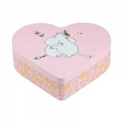 Mumin Hjärtformad Plåtburk Hug 18 × 14,5 cm, Rosa från Muurla