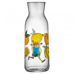 Pippi Långstrump Lemonade karaff 1,2 liter i glas med motiv av citroner, apelsiner och Pippi från Muurla.a