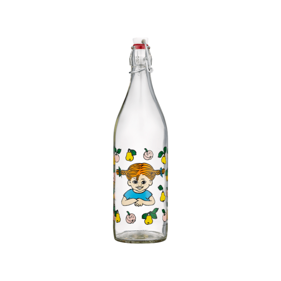 Pippi Långstrump Glasflaska Fruits 1 liter med Patentkork | Muurla