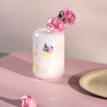 Muurla glasvas med Lilla My och pastellfärgade blommotiv