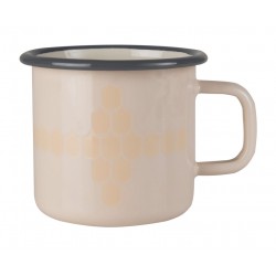 Emaljmugg, beige