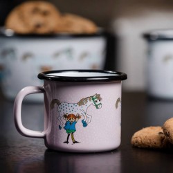 Emaljmugg Pippi och hästen