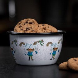 Emaljskål Pippi och hästen