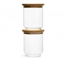Nature glasburk med lock, stor