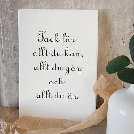 Trätavla "Tack för allt"