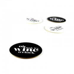 Glasunderlägg 4-pack "Wine o clock"