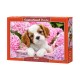 Pussel Pup in Pink Flowers 500 bitar Castorland