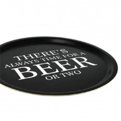Bricka Beer Svart med vit text