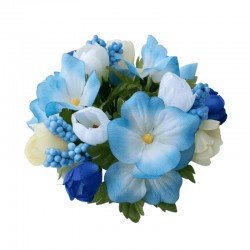 Ljusmanschett med blå blommor