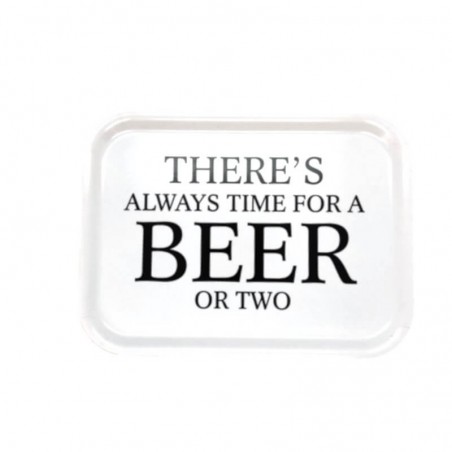 Bricka Beer Vit med svart text