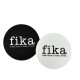 Glasunderlägg 4-pack "Fika" svart och vit