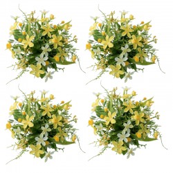 Ljusmanschett för kronljus med gula och vita blommor