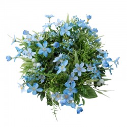 Ljusmanschett för blockljus med blå blommor, innerdiameter 8 cm och ytterdiameter 22 cm