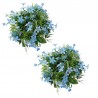 Ljusmanschett för blockljus med blå blommor