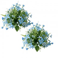 Ljusmanschett för kronljus med blåa blommor