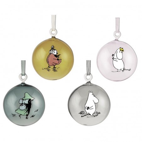 Mumin Dekorationskulor. Presentset 4-Pack