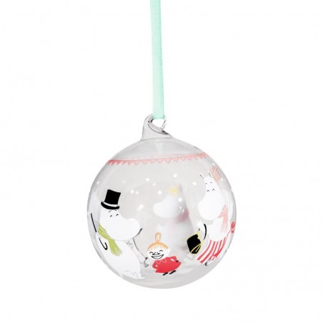 Mumin Julkula i glas Festive Spirits 9 cm i diameter från Muurla