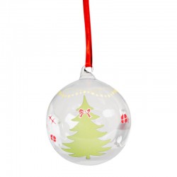 Mumin Julkula i glas Happy Holidays 9 cm i diameter från Muurla