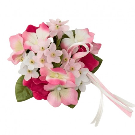 Ljusmanschett för kronljus med rosa och vita blommor