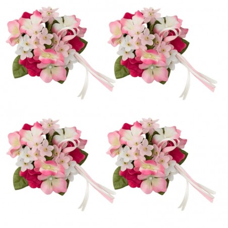 Ljusmanschett för kronljus med rosa och vita blommor
