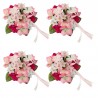 Ljusmanschett för kronljus med rosa och vita blommor