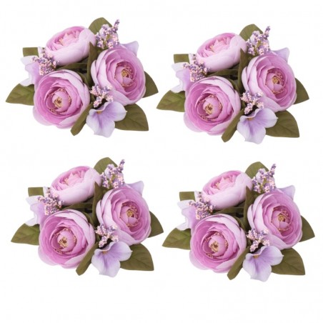 Ljusmanschett med lila blommor för kronljus