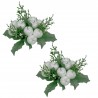 Ljusmanschett med vita bär och gröna blad för kronljus