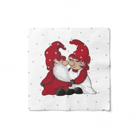 Julservetter 20-pack kramande tomtar 33X33 cm