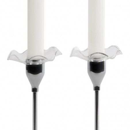 Viva vågig ljusmanschett i klart glas, 2-pack