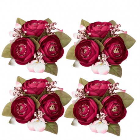 Ljusmanschett röda blommor för kronljus