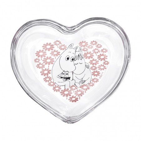 Mumin hjärtformad glasburk tillsammans 11.5 cm