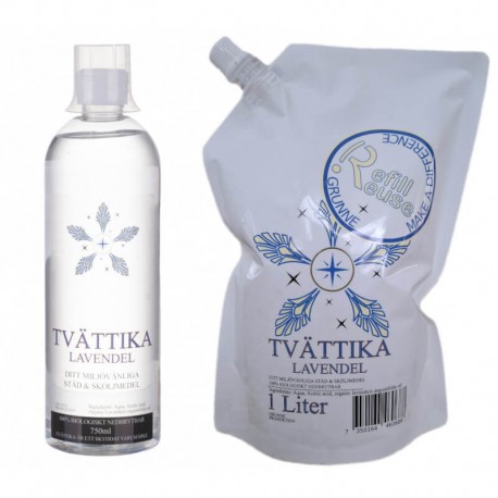 Tvättika Städ & mjukmedel 750 ml och Tvättika revill 1 liter