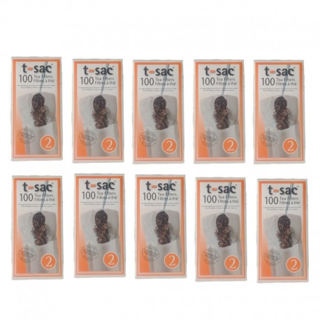 10-pack Tepåsar t-sac nr 2, 100 tefilter för stor kopp eller tekanna 0,5 - 0,8 liter