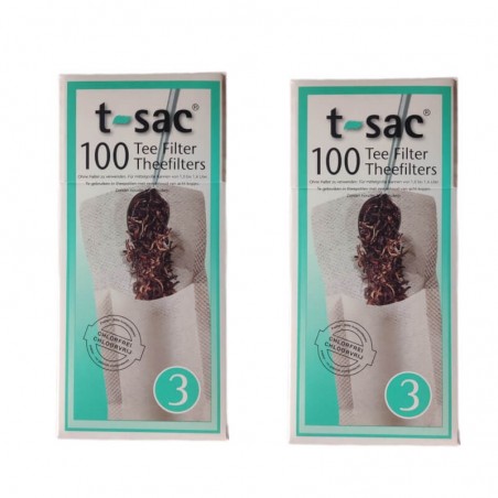 Tepåsar t-sac nr 2, 100 tefilter för stor kopp eller tekanna 0,5 - 0,8 liter