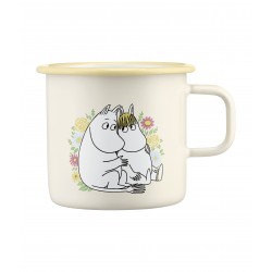 Mumin stor emaljmugg Flowers  5.5 dl