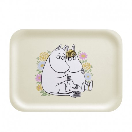 Bricka Mumin Flowers 27 X 20 cm i björkfaner från Muurla