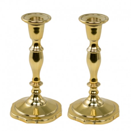 Ljusstakar 2-pack i metall mässingsfärgad 20 cm