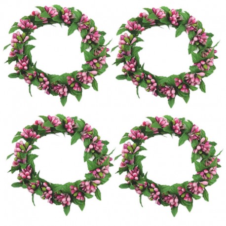 4-pack ljusmanschetter för blockljus rosafärgade bär innerdiameter 6.5 cm